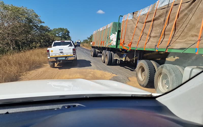 Main road with serious potholes